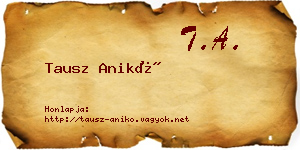Tausz Anikó névjegykártya